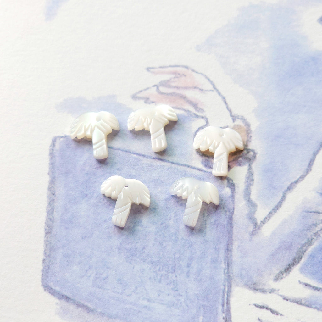 Cocos Shape White Mother-of-Pearl, MOP Shell Pendant, Carved White Nacre, Shell Charm, Mother of Pearl Jewelry Making Findings RY010