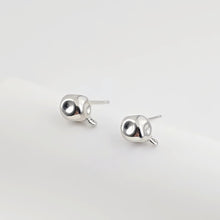 Load image into Gallery viewer, Stone Ear Post With Loop, S925 Silver Ear Pin Nickel Free Earrings, Gold/Silver Ear Stud, Hypoallergenic Earring Findings ZX267