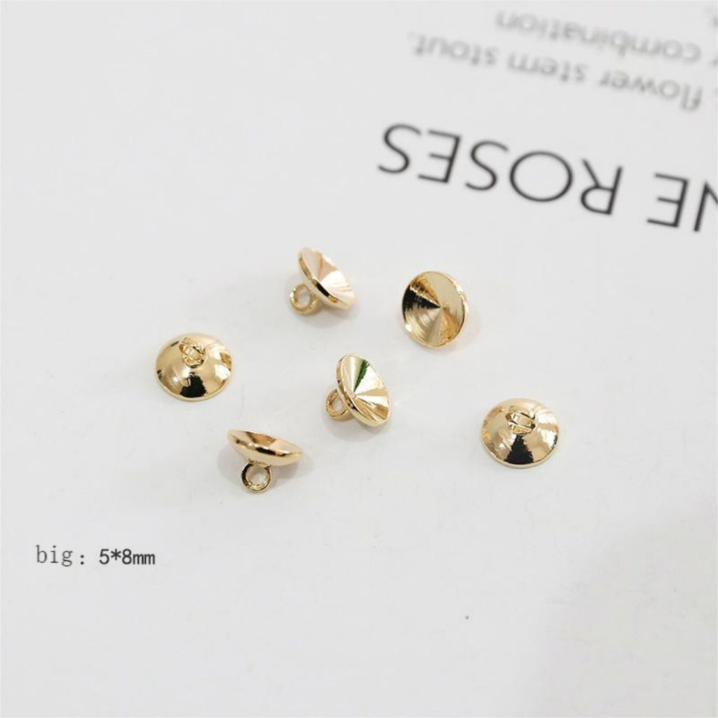 10pcs Beads Caps, Bead Cones, 18K Gold Plated, With Loop, 6mm, 8mm, Pearl Bead Caps, Jewelry Making BY015