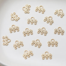 Load image into Gallery viewer, Multi Strand Connector, Loop Pendant, Multi Strand Ends, 14K Gold Plated, Necklace Jewelry Findings JG015