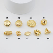 Load image into Gallery viewer, 10pcs Spacer Beads Collection, 18K Gold Plated, Round Beads, Dainty Jewelry Making Beads, Jewelry Finding S1179