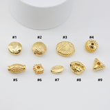 10pcs Spacer Beads Collection, 18K Gold Plated, Round Beads, Dainty Jewelry Making Beads, Jewelry Finding S1179