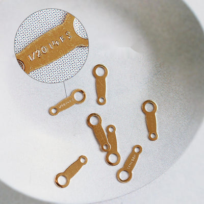 10PCS 14K Gold Filled Thin Quality Tags for Necklace/Bracelet Making, 8mm, 1/20 14K, B019