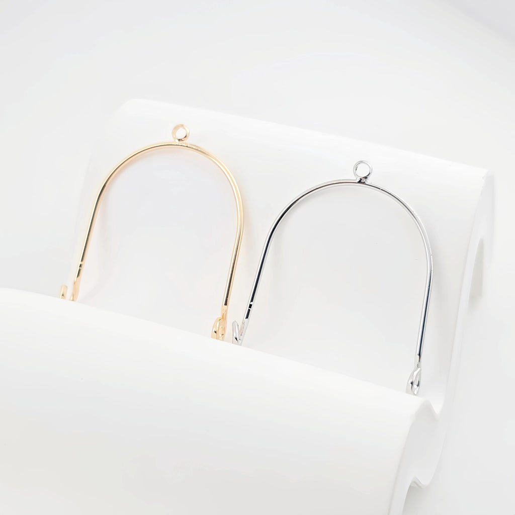 10pcs Gold Arched U-shape Connector with loops, 14K Gold Plated Earring Making Findings, 32.6*23.2mm Jewelry Findings ZX295