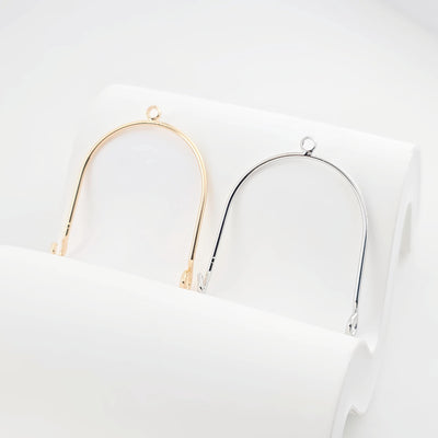 10pcs Gold Arched U-shape Connector with loops, 14K Gold Plated Earring Making Findings, 32.6*23.2mm Jewelry Findings ZX295