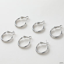 Load image into Gallery viewer, 14K Gold Plated Round Hoop Earring, S925 Silver Ear Pin, Huggie Hoops Earring Parts, Spring Ear Hoops, 20mm, 24mm, hoop earrings G0017-D0315