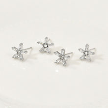 Load image into Gallery viewer, Star Pave Crystal Beads Earring Post, Gold/Silver, S925 Silver Pin Nickel Free Earrings, Hypoallergenic Earring Findings LL181