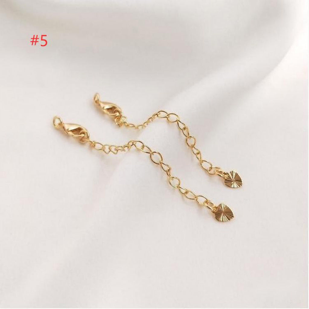 10PCS Extender Chain with Lobster Claw Clasps 65mm, 14K Gold Plated Necklace Bracelet Making Findings YY005