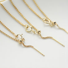 Load image into Gallery viewer, Gold Filled Adjustable Box Finished Chain for Bracelet/Necklace With Spring Clasp, 1.1mm, 7 Inch READY To WEAR Bracelet Findings, USA, BL007
