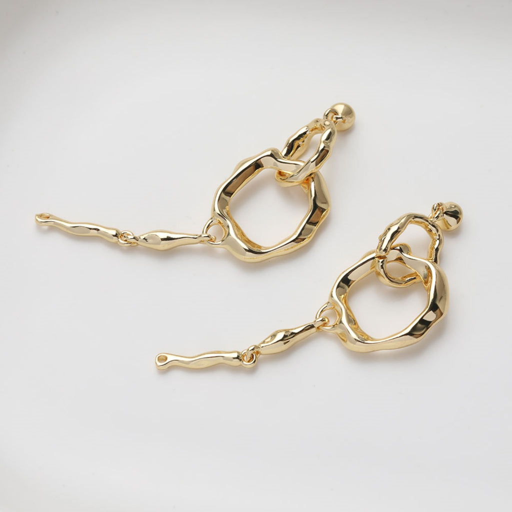 Irregular Link Connector, Link Chain Connector, 14K Gold Plated, Neckalce Bracelet Making Pendant, Jewelry Supply Finding GE132