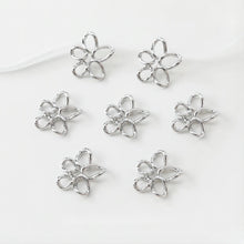 Load image into Gallery viewer, Openwork Flower Earring Post, Pendant, 14K Gold/Silver, S925 Silver Pin Nickel Free Earrings, Flora Ear Stud with Loop GE011