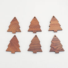 Load image into Gallery viewer, 4PCS Wood Earrings, Christmas trees Wooden Earrings for women,Reclaimed Walnut Wood, Nickel Free, Christmas Earring Finding JT1015
