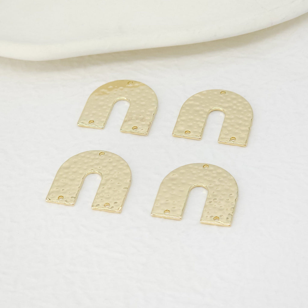 Arch Connector with holes, 14K Gold Plated Brass Earring Making Findings, 21mm Jewelry Findings STT040-D0018