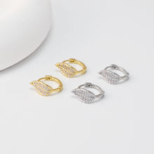 Load image into Gallery viewer, CZ Pave Leaf/Moon/Evil Eye Earring Hoop, Gold Plated Huggie Hoop Earring, DIY Earring  Findings, Handmade Earring Supplies D0537-D0560-D0542
