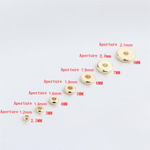 Load image into Gallery viewer, 100PCS- Donut Spacer Beads, Tone Rondelle Spacer Beads, Tire Beads, 18k Gold Plated Beads, Bracelet Making, Jewelry Finding TH024-ZX7044