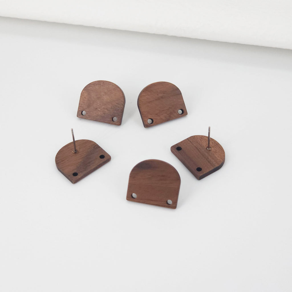 أقراط خشبية من 4 قطع، أقراط خشبية شبه منحرفة للنساء، مصنوعة من خشب الجوز المعاد تدويره، خالية من النيكل، أقراط هندسية مميزة، رقم المنتج JT974