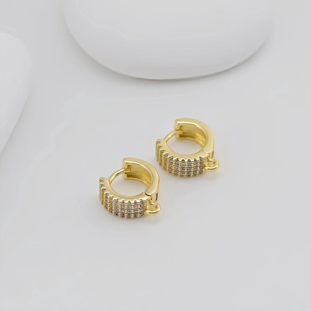 أقراط أذن دائرية مرصعة بالزركونيا المكعبة متعددة الألوان مرصعة بالكريستال، 11.8 مم، مطلية بالذهب عيار 18 قيراطًا، أقراط دائرية كبيرة D0547