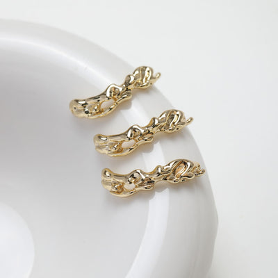 موصل غير منتظم مع حلقات، مطلي بالذهب/الفضة عيار 14 قيراطًا، نتائج صنع أساور، نتائج مجوهرات GZ257