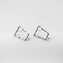 Load image into Gallery viewer, 18K Gold Irregular Quad Earring Post With Loop, S925 Silver Pin, Stud Earring Nickel Free, 14*10mm, Hypoallergenic Earring Findings D0230