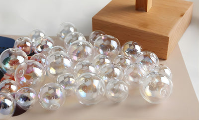 Glass Bubble Beads,12mm,14mm,16mm, 18mm,20mm, Hand Blown Hollow Round Globes for Jewelry Making, DIY Beads Finding GZ001