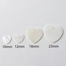 Load image into Gallery viewer, 10pcs Heart White Mother-of-Pearl, MOP Shell Pendant, Sector White Nacre, Shell Charm, Mother of Pearl Jewelry Making Findings RY064