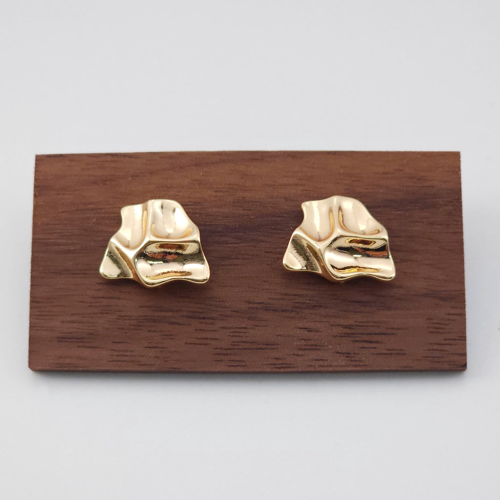 Irregular Niche Ear Post With Loop, S925 Silver Ear Pin Nickel Free Earrings, 18K Gold Ear Stud, Hypoallergenic Earring Findings ZX206