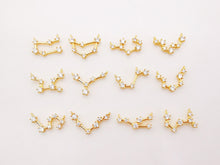 Load image into Gallery viewer, Zodiac Charms, Crystal Cubic Constellation Pendant, 18K Gold Plated Zodiac Sign, Necklace Making Charms, Birthday Gift Jewelry Findings S977