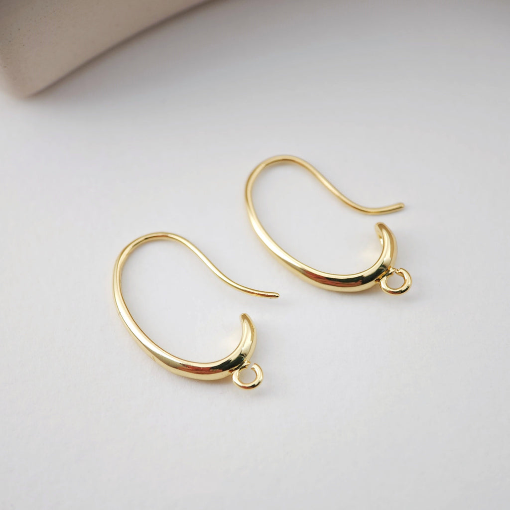 Fish Hooks, 18K Gold Plated Ear Wires, Gold Earring Earring Hooks, Ear Wires for Jewelry Making D0177