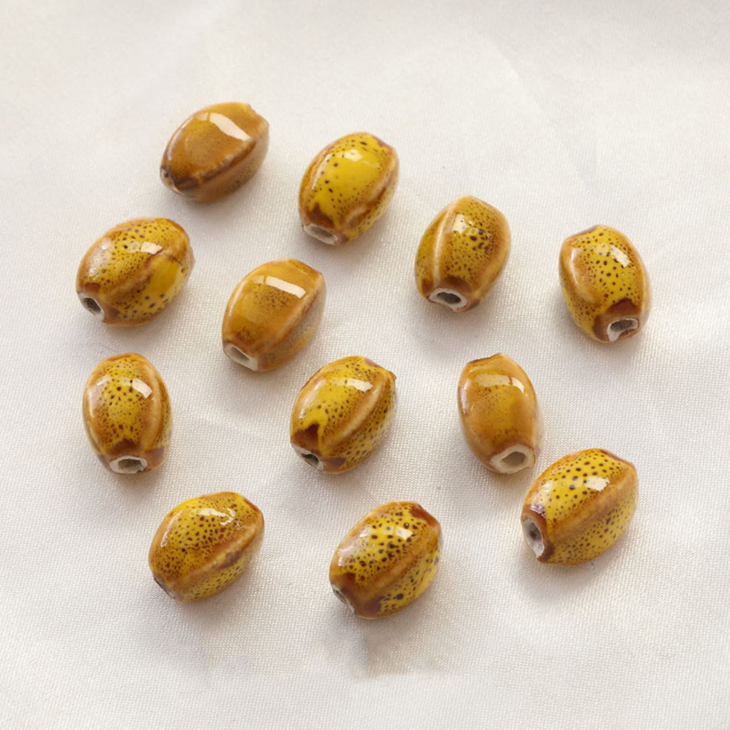 5 cuentas espaciadoras ovaladas, colgante ovalado de cerámica, cuentas de cerámica para hacer joyas, hallazgos de cuentas DIY GZ434