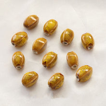 Cargar imagen en el visor de la galería, 5 cuentas espaciadoras ovaladas, colgante ovalado de cerámica, cuentas de cerámica para hacer joyas, hallazgos de cuentas DIY GZ434