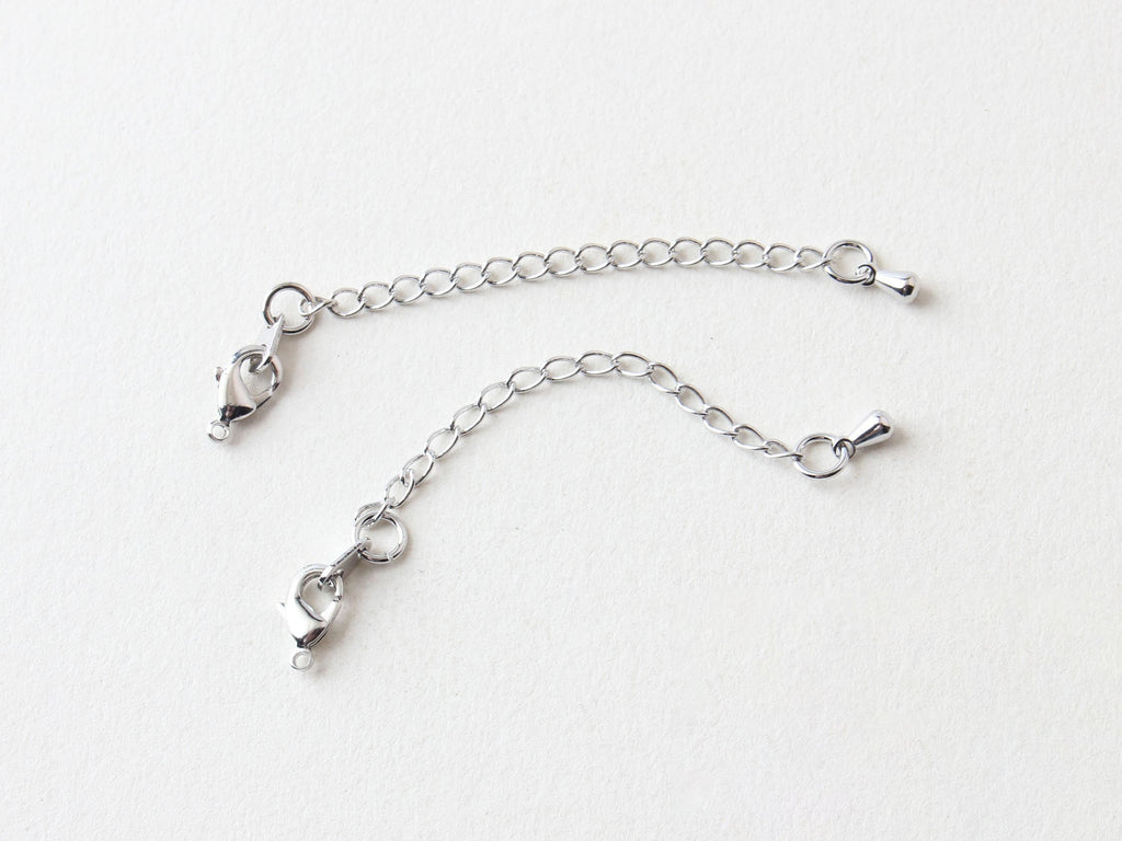 Drop Extender Chain with Lobster Claw Clasps 73mm, 14K Gold/Silver Plated Necklace Bracelet Making Findings ZZ002