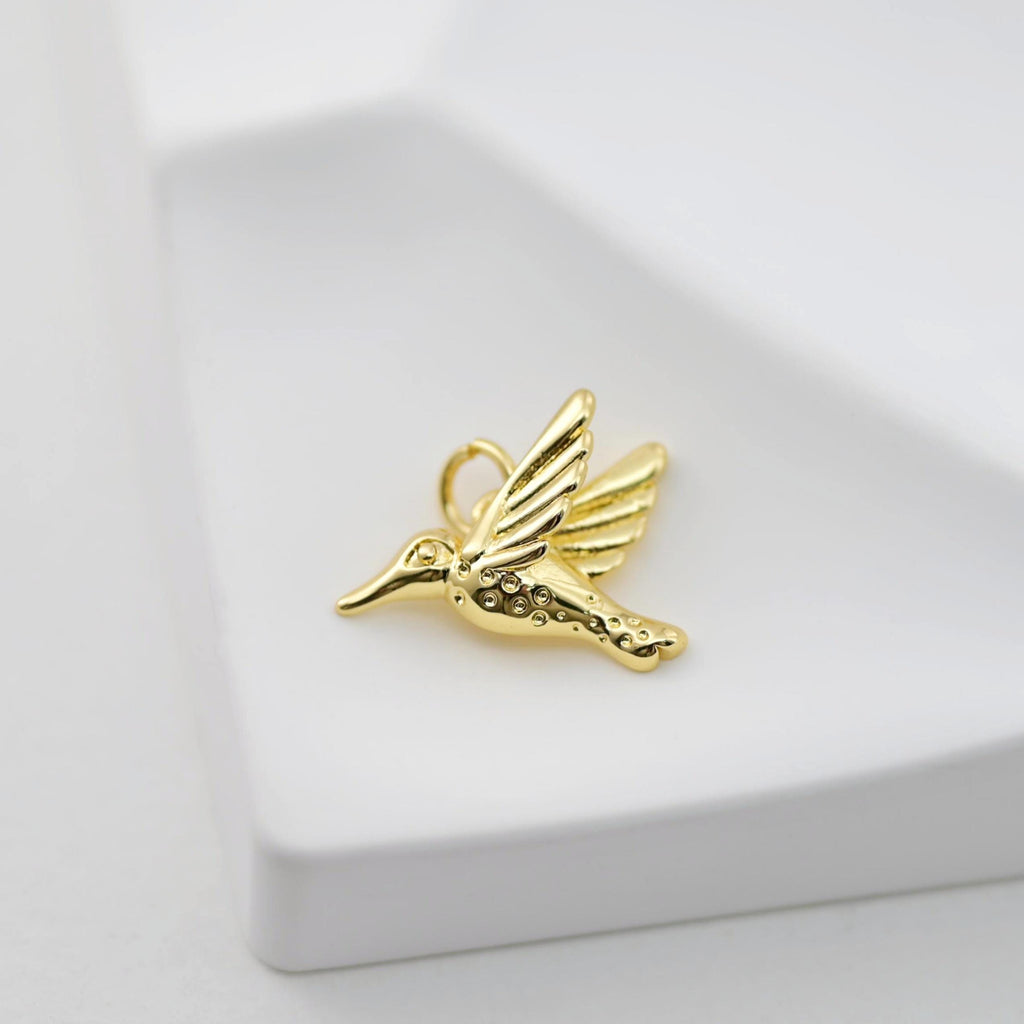 Enamel Dangle Pendants, 18K Gold Plated Bird Pendant, Earring Making Charm, Jewelry Findings S20811