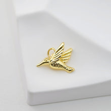Load image into Gallery viewer, Enamel Dangle Pendants, 18K Gold Plated Bird Pendant, Earring Making Charm, Jewelry Findings S20811