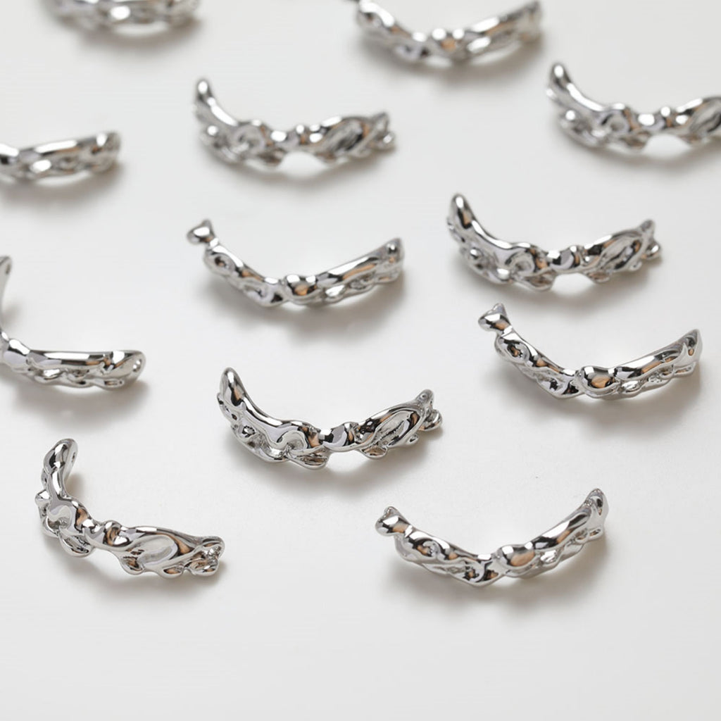 موصل غير منتظم مع حلقات، مطلي بالذهب/الفضة عيار 14 قيراطًا، نتائج صنع أساور، نتائج مجوهرات GZ257