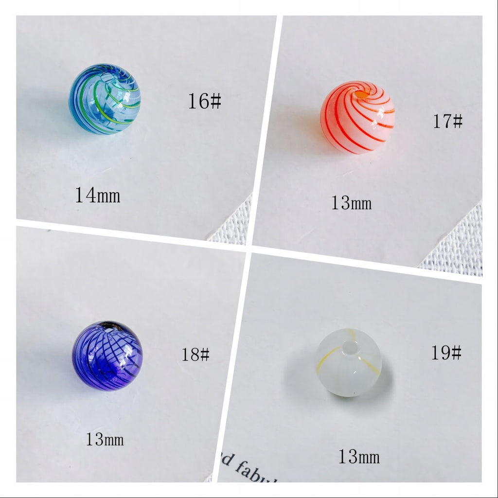 4 cuentas de vidrio soplado a mano, esferas huecas para hacer joyas, hallazgos de cuentas DIY MY112