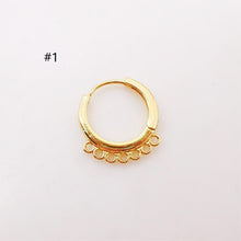 Load image into Gallery viewer, 10PCS Leverback Earring Parts with loops, 18K Gold Plated Huggie Hoops Earring Parts, Ear Hoops, earring findings for Jewelry Making S364