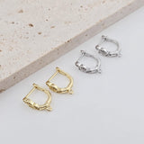 2pcs 18K Gold Plated U Shape Hoop Earring, Huggie Hoops Earring Parts, U shape Hoop earring for Jewelry Making D0251