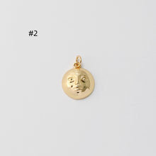 Load image into Gallery viewer, Sunny Face Pendant, Round Pendant, Irregular Face, 18K Gold Plated, For Bracelet And Necklace Making, Jewelry Findings S1409