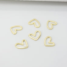 Load image into Gallery viewer, Heart Charm, 14K Gold Plated Brass, Clay Earring Making Findings, Handmade earring making Supplies Finding D0020