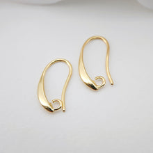 Load image into Gallery viewer, 20PCS- 10x19mm 18K Gold Plated Ear Wires, Gold Earring Earring Hooks, Fish Hooks, Ear Wires for Jewelry Making S834