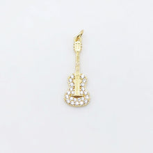 Load image into Gallery viewer, Band Guitar Pendants Collection, 18K Gold Plated, Bass Charm, Necklace Charms, Jewelry Findings S20506