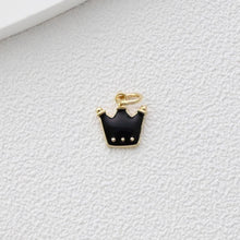 Cargar imagen en el visor de la galería, Colgante de corona, dijes de corona esmaltados, dijes de tiara real, dijes chapados en oro de 18 quilates, fabricación de pulseras y collares, accesorios de joyería S1368