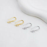 18K Gold Plated Ear Wires, Round Cubic Pave Earring Hooks, Nickel Free, Fish Hooks, Ear Wires for Jewelry Making D0142