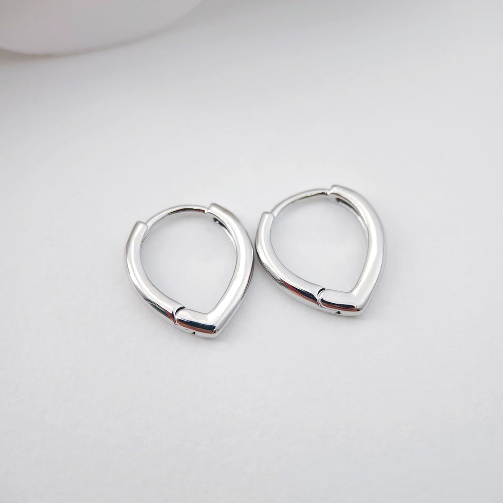18K Gold Plated Drop Hoop Earring, Huggie Hoops Earring Parts, Spring Ear Hoops, 15.8*13.5mm, hoop earrings D0105