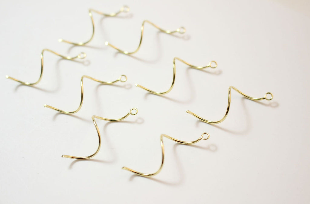 10pcs Danity Wave Connector with loops, 14K Gold/Silver Plated Earring Making Findings, Jewelry Findings GZ161