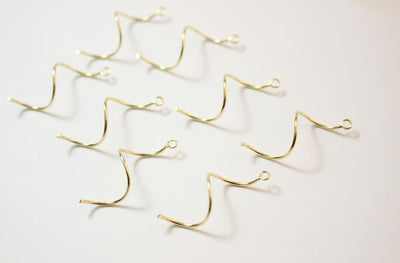 10pcs Danity Wave Connector with loops, 14K Gold/Silver Plated Earring Making Findings, Jewelry Findings GZ161