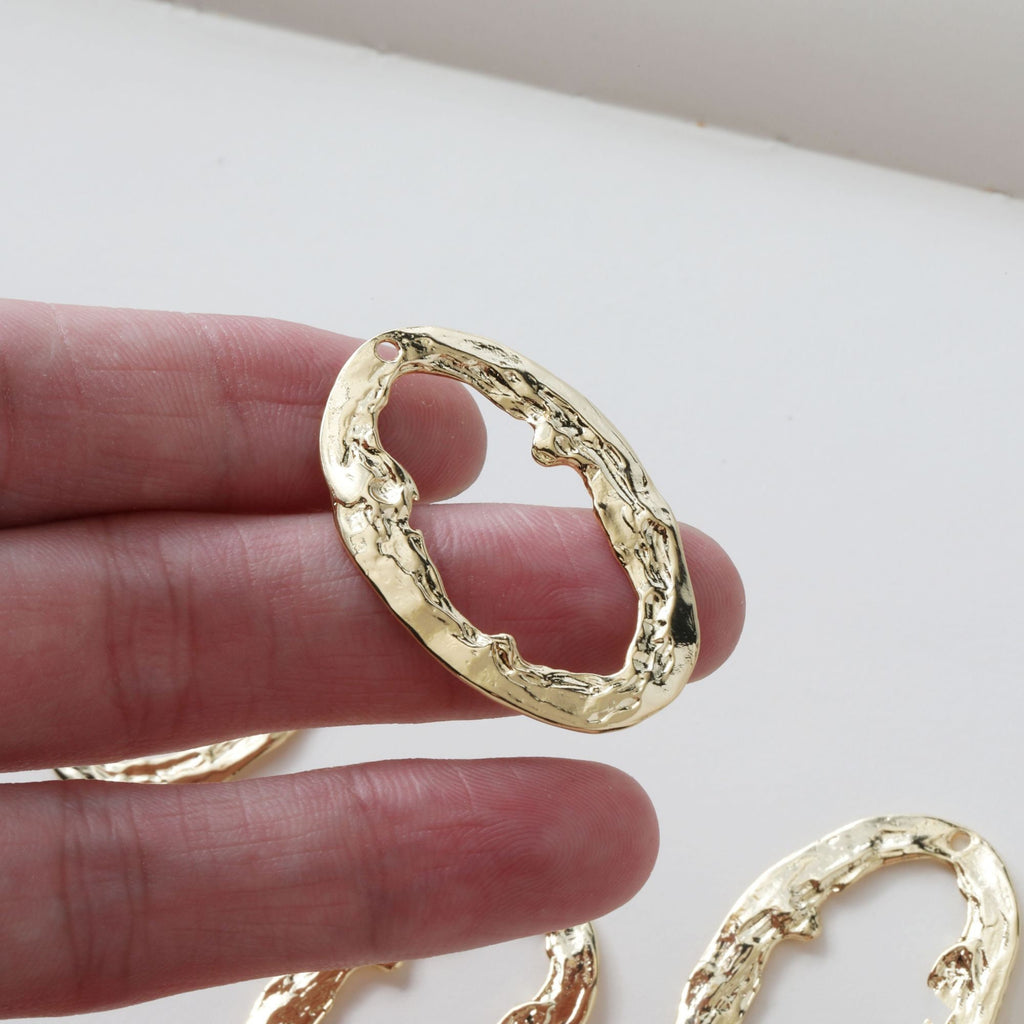 Colgante calado irregular, chapado en oro y plata de 14 quilates, para collar, para bisutería, JG013