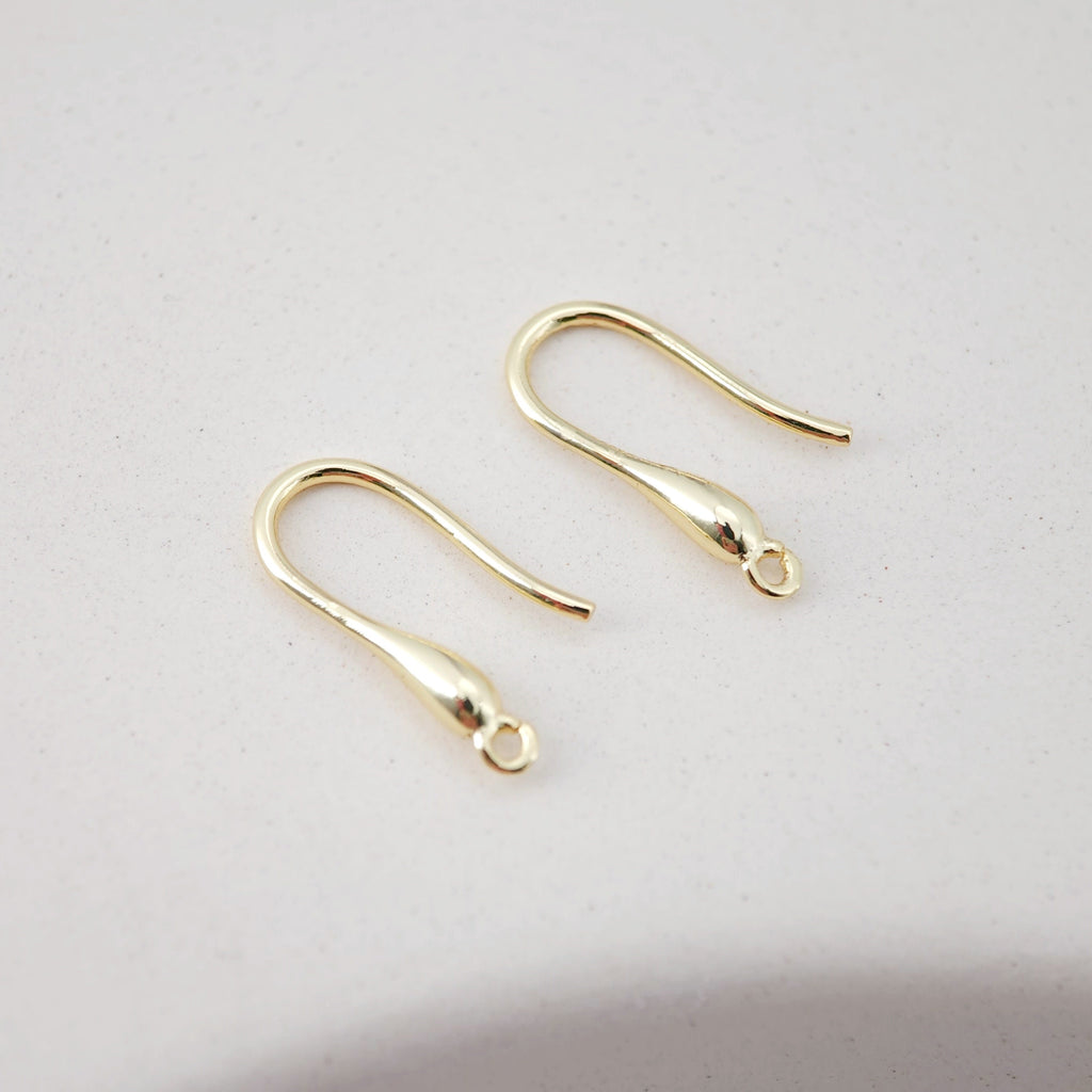 Fish Hooks, 18K Gold Plated Ear Wires, Gold Earring Earring Hooks, Ear Wires for Jewelry Making D0187