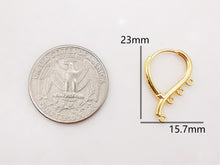 Load image into Gallery viewer, 10PCS Leverback Earring Parts with loops, 18K Gold Plated Huggie Hoops Earring Parts, Ear Hoops, earring findings for Jewelry Making S364
