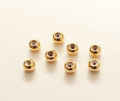 10 cuentas redondas de goma con tope, 3/4/5 mm, chapadas en oro, ajustables y deslizantes, suministros para bisutería, accesorios para pulseras YY006